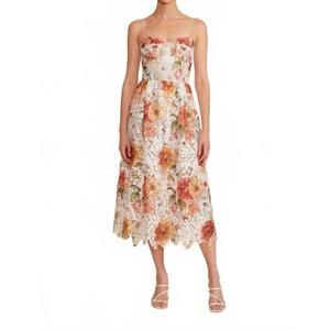NEW LUCY PARIS women's mona lace dress in orange floral